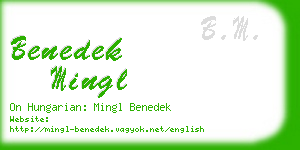 benedek mingl business card